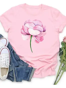 Haine de Vara pentru Femeie T de Moda Casual Tee Floare Dulce ' 90 Tendință Drăguț Maneci Scurte Tipărite Haine pentru Femei Graphic T-shirt