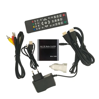 HD 1080P Mini Media Player Pentru Masina de Centrul HDD-U Disc Player Multimedia Cu Incarcator de Masina IR Extender AV SD/MMC UE Plug