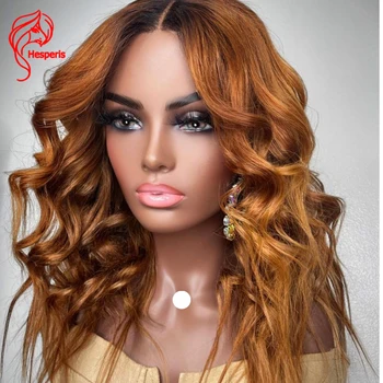Hesperis #27 Ombre Păr Uman Peruca Pre Smuls 13x6 Parte Profundă Dantela Frontal Păr Uman Peruca Blonda Ombre Brazilian Remy de Păr