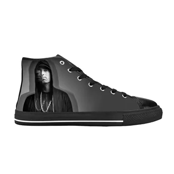 Hip Hop Rapper, Cântăreț de Rap Muzica Eminem Rock Amuzant Casual, Pantofi de Pânză de Înaltă Top Confortabil Respirabil Imprimare 3D Bărbați Femei Adidași