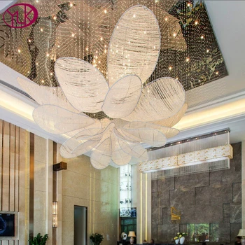 Hotel mare proiect personalizat candelabru de lux moderne frunze de cristal lampă de design creativ villa club decor cristal lumini