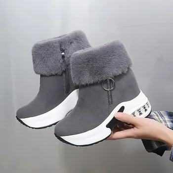 Iarna Femei Cald Adidasi Platforma Cizme de Zapada 2024 Glezna Cizme de sex Feminin de Cauzalitate Pantofi Glezna Cizme pentru Femei Dantelă-up Boot Doamnelor