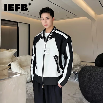 IEFB Stil coreean Jachete Tendință Barbati Toamna Trend Topuri la Modă Personalitate de Îmbrăcăminte de sex Masculin cu Fermoar Cardigan 2023 Noi 9C2191