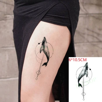 Impermeabil Tatuaj Temporar Autocolant Balena cerc sari sexy cool ins Body Art Flash Tatuaj Fals Tatuaj pentru Femei Barbati
