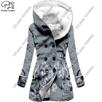 Imprimare 3D retro gradient model imprimat cu gluga jacheta fleece cald pentru femei geaca de iarna casual cadou serie nou stil -13