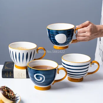 Japonezii de Mână-pictat Underglaze mic Dejun Cana Ceramica Cana de Lapte cu Cereale Suc de Ceașcă de Cafea Creative Roșu Net Tacamuri