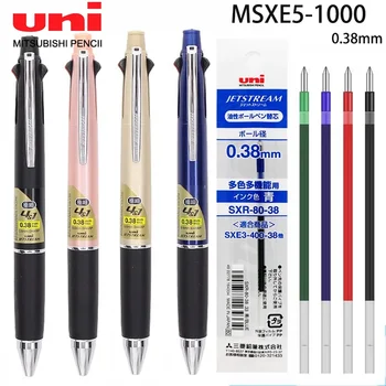 Japonia UNI JETSTREAM Multi-funcție Pix cu Patru Culori Pix+Creion MSXE5-1000 Anti Oboseala Buna 0.38 mm Rechizite Școlare