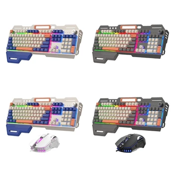 K90 Profesionale de Gaming Keyboard și Mouse-104 Taste cu LED-uri Lumini de Volume Knob Y9RF