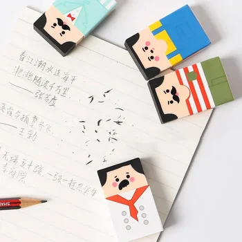 Kawaii Bătrân De Cauciuc, Gumă De Creion Desene Animate Radiere Instrumente De Corecție Amuzant Coreean Papetărie Copii Calități Școală, Rechizite De Birou