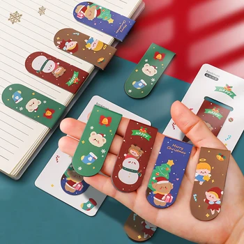 Kawaii Crăciun Magnetic Marcaje de Desene animate Drăguț Pagină de Carte Dosar Profesor Cadouri Instrument de Lectură Marcaje pentru Cărți, Rechizite de Birou