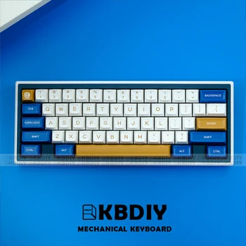 KBDiy GMK Keycap Wahtsy SA Profil de culoare Alb Albastru Taste PBT Dublă Tasta Caps ISO Intra 7U bara de Spațiu pentru Tastatură Mecanică KIT