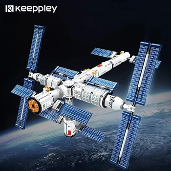 keeppley China Stația Spațială bloc serie aerospațială asamblate educative model de jucărie ornamente cadou de ziua de nastere