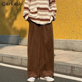Largi, Pantaloni de Catifea pentru Femei Casual Solid Toamna All-meci Stil Japonez Streetwear Y2k Pantaloni Pantaloni De Mujer Retro