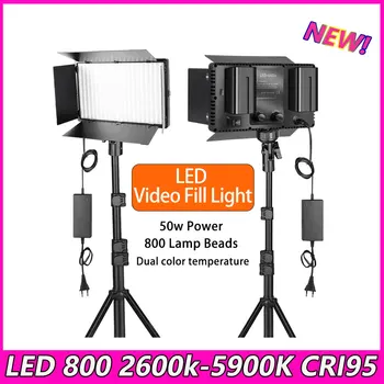 LED 800 2600k-5900K CRI95 Camera Foto Video cu LED-uri de Lumină Optional cu Adaptorul de Alimentare de c PK yongnuo