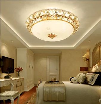 LED lampă de plafon de cristal de lux living dormitor romantic European de lux aristocraticwarm nunta lampă de fier D38 / 48/58 cm