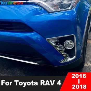 Lămpii de Ceață față Lampă Capac Ornamental Pentru Toyota RAV4 RAV 4 2016 2017 ABS Cromat Cap Masina Foglight Laminat Acoperă Autocolant Accesorii