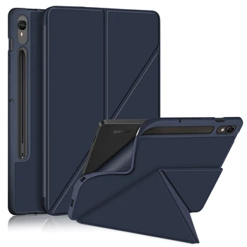 Magnetică Pliabil Kickstand PU Piele Caz pentru Samsung Galaxy Tab S9 X710 X716B S9 Plus X818U X810 Smart Cover cu Creion Slot