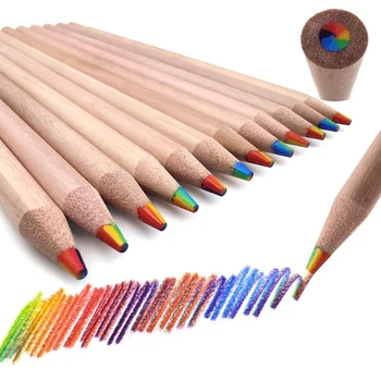 Mai multe Culori Creioane 7 in 1 Creion de Culoare Lemn Creioane Colorate Curcubeu Creioane