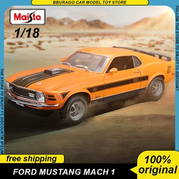 Maisto 1:18 1970 Ford Mustang Mach 1 Mașină De Epocă Turnat Sub Presiune Model Edition Aliaj Vehicul De Lux De Colectare Jucarii Ornamente Cadou