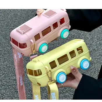 Masina de Paie Cana de Apa 500ml Portabil Autobuz Sticla de Apa cu Curea de Umăr etanșe Copii Mici Pătrate Cană de Drăguț Ulcior de Apă