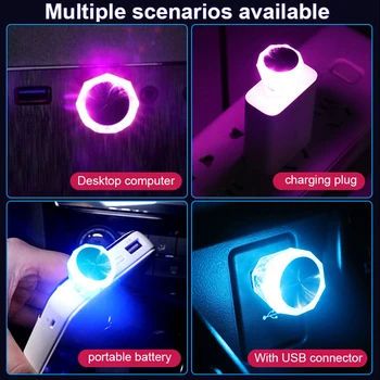 Masina USB Atmosfera Lampă Bliț Wireless Lumini Colorate Decorare Auto de Iluminat Lumini de Noapte Calculator de Putere Mobil de Încărcare