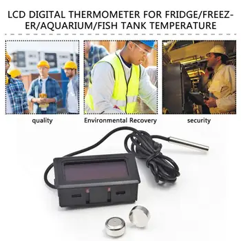 Mini LCD Termometru Digital cu Sonda Impermeabil, Interior Exterior Convenabil Senzor de Temperatura pentru Frigider Acvariu