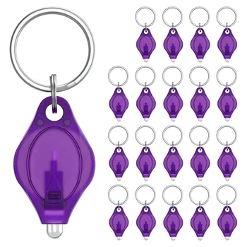 Mini UV LED, Breloc Lanterna cu Baterii Fluorescente Lanterna Kit 10 Lumen Portabil Violet de Lumină Detector, 20 Pack