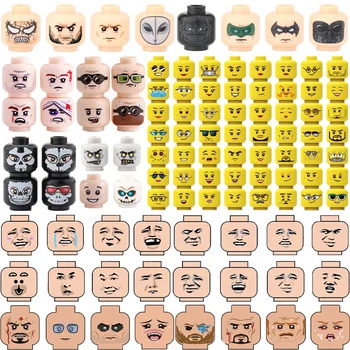 MOC Figura Expresie Blocuri WW2 Militari Răniți Emoții Halloween Craniu Față Accesorii Jucării pentru Copii Cărămizi