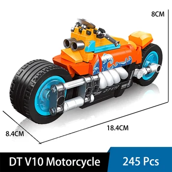 MOC High-Tech DT V10 Curse de Motociclete Locomotiva Blocuri Model de Asamblare Cărămizi Jucarii Copii Cadouri Compatibile Cu LEGO