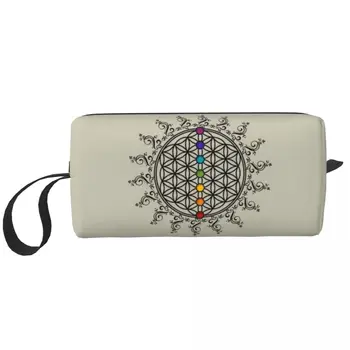 Moda Flori De Viață Chakra Travel borsetă pentru Femei Mandala Machiaj Sac de Cosmetice de Înfrumusețare Pungi de Depozitare Dopp Kit Cutie de Caz