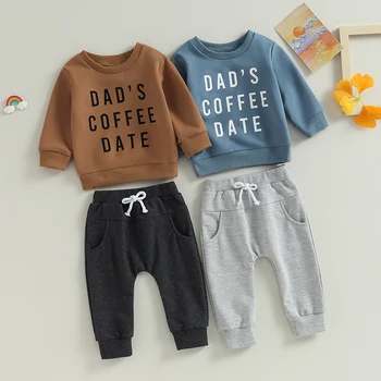 Moda Infant Toddler Copii Baieti Primavara Toamna Seturi De Îmbrăcăminte Scrisoare De Imprimare Pulover Maneca Lunga Bluze Pantaloni Casual, Treninguri