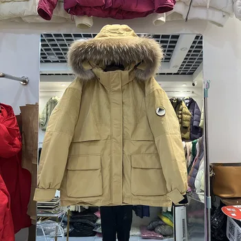 Moda Noua Jacheta De Iarna Pentru Femei Gros Cald Alb Rață Jos Parka Supradimensionate Puffer Coat Rezistent La Apa De Sex Feminin Zăpadă Uza