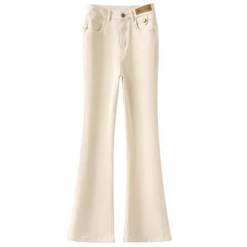 Moda Pentru Femei Flare Jeans 2023 Primavara Toamna Pantaloni Slim Coreean Simplu Talie Mare Versatil Strada Birou Doamnă Pantaloni Casual