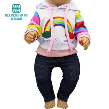 Moda Rainbow pulover costum Pentru 43-45cm Copil Nou-Născut haine Papusa Papusa Americana Accesorii
