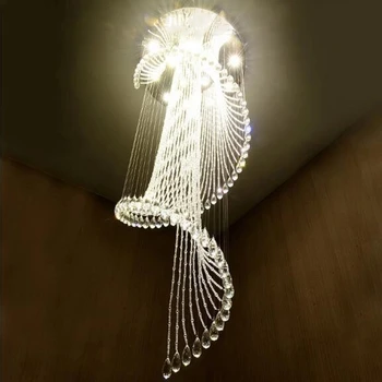 Moderne de Lux Mare Candelabru de Cristal K9 Cristal Scara în Spirală Corpuri de iluminat Creativ a CONDUS Candelabre Lampa Hotelul Villa