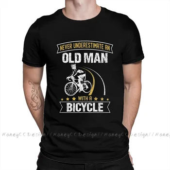 MTB Bumbac Imprimare T-Shirt Camiseta Hombre Ciclism Niciodată să nu Subestimezi Un Om Bătrân Cu O Bicicletă Pentru Bărbați Moda Streetwear Tricou