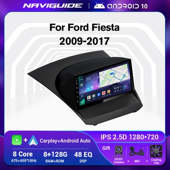 NAVIGUIDE 2Din Android10 Radio Auto Pentru Ford Fiesta 2009-2017 Auto de Radio-Navigație GPS Receptor Stereo Bluetooth Player 8G+128G