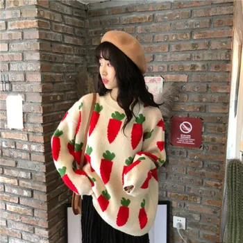 Noi de Îmbrăcăminte pentru Femei de Toamna / Iarna Versiunea coreeană Libere Și Drăguț Vânt Morcov Gros pulover Pulover Pull Femme En Hiver*