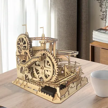 Noi DIY Cetatea Urmări Mingea Ornamente 3D tridimensional din Lemn Puzzle de educație a Adulților Electric Asamblare Jucărie DIY Ambarcațiuni de Lemn