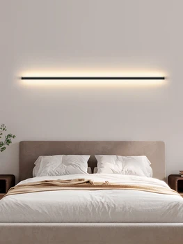 Nordic Aluminiu linie de LED-uri Lampă de Perete Canapea Benzi cu Led-uri tranșee Living Hotel interioară de prindere pe Perete Creative Dormitor Lămpi de Noptieră