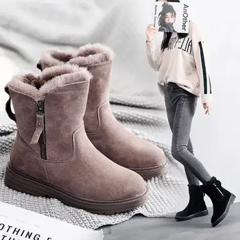 nou pantofi pentru femei de iarna marca tide cizme de zapada pentru femei catifea groasă cald cizme scurte impermeabil anti-alunecare mare de bumbac, pantofi