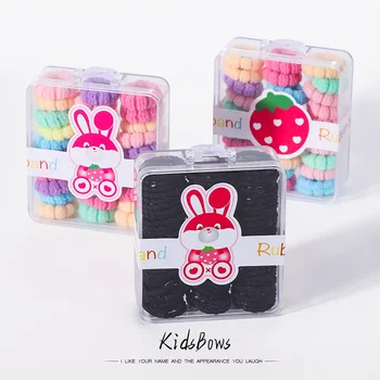 O Cutie de Banda de Cauciuc Minunat Moale Scrunchine Drăguț Colorate Bentițe Elastice Fete Mini Negru Legături de Păr pentru Copii Copii Accesorii