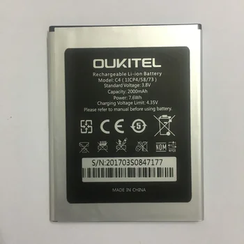 Oukitel C4 Baterie 100% Original 2000mAh Baterie de Rezervă de Înlocuire Pentru Oukitel C4 Telefon Mobil