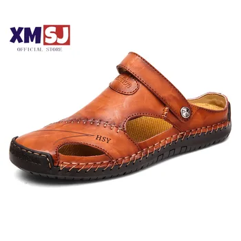 Pantofi de vara pentru Bărbați 2023 Mari Dimensiuni Bărbați Sandale pentru Bărbați la Modă din Piele de Plajă, Sandale Casual, Papuci de Trekking de Cusut Sandale
