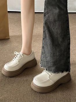 Pantofi Femei 2023 Stil Britanic Modis Oxfords Rotund Toe Toamna Superficial Gura Saboti Platforma De Sex Feminin Încălțăminte Casual Sneaker Nou Pr