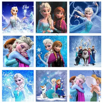 Panza Pictura Disney Personaj De Desene Animate Frozen Anna Elsa Arta De Perete Poster De Imprimare Living Decorul Camerei Poze Decor Acasă