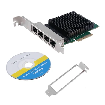 PCIE X4 2,5 G placa de Retea Gigabit RTL8125B 4 Port Card de Rețea Ethernet Desktop Server placa de Retea