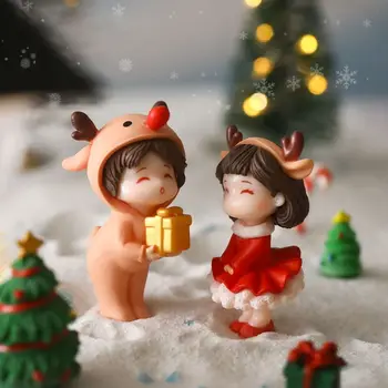 pentru Casa Gradina Fată Băiat Cuplu Figurine Moș Crăciun, om de Zăpadă Elan DIY de Crăciun Doll Micro Peisaj Ornamente Consumabile Partid