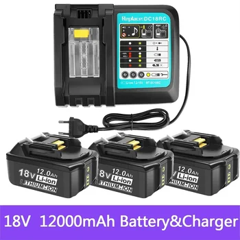Pentru Makita 18V 12000mAh baterie Reîncărcabilă Instrumente de Putere Baterie cu LED baterie Li-ion de Înlocuire LXT BL1860B BL1860 BL1850+3A Încărcător