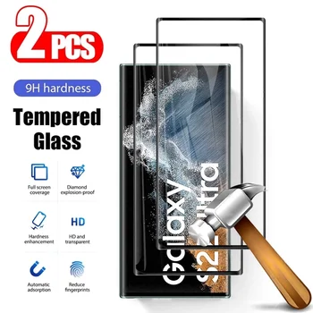 Pentru Samsung S22 Ultra Ecran Protector Galaxy 23 21 20 Ultra 9H de Protectie din Sticla Temperata Suport de Amprente HD Clear Plin de Lipici